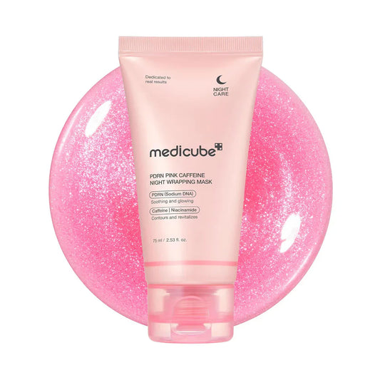 MEDICUBE PDRN PINK CAFFEINE NIGHT WRAPPING MASK 75ml - هينزاديم