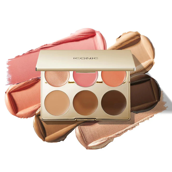 ICONIC LONDON - Multi-Use Cream Blush, Bronze and Highlight Palette - 6*3.2g