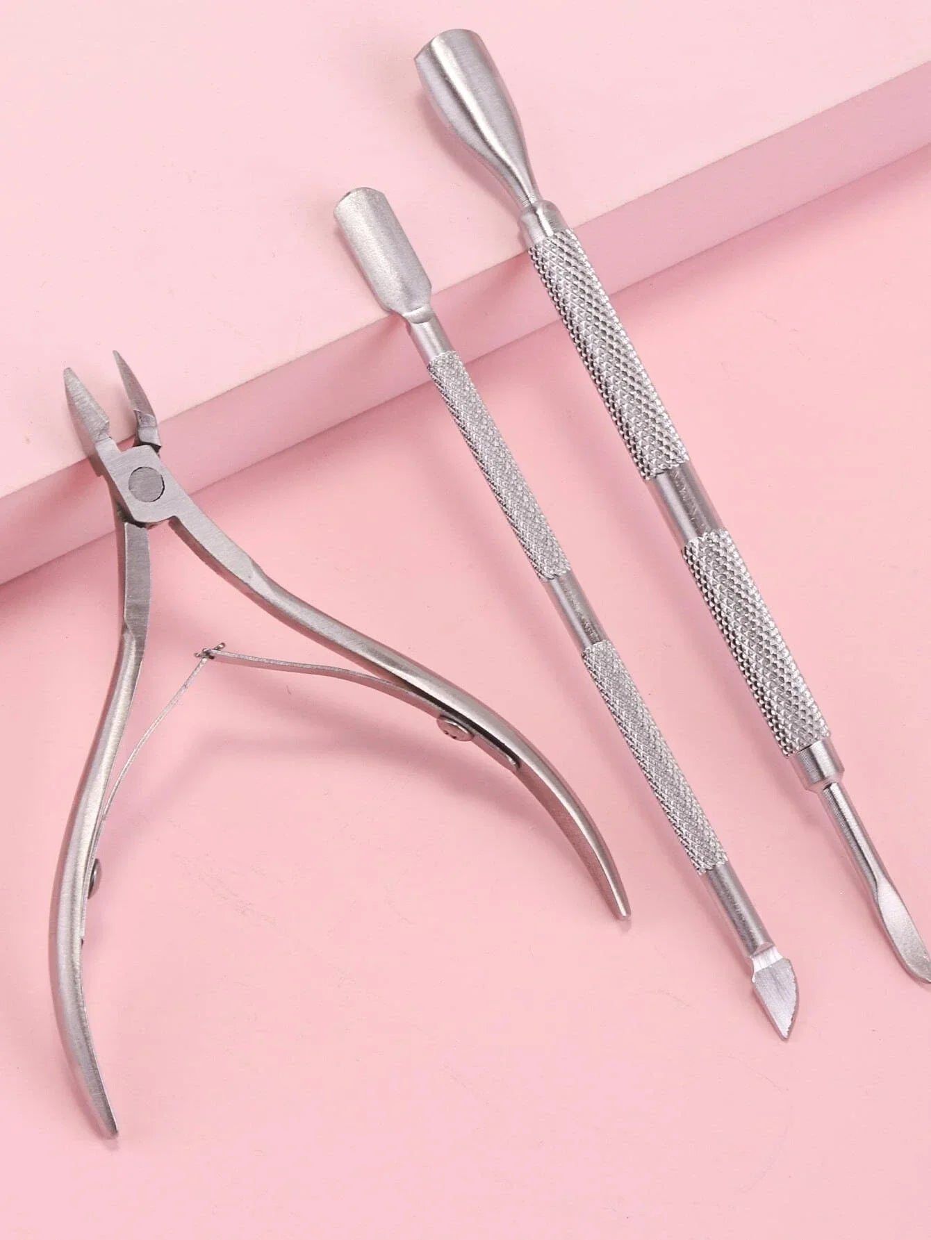 Nail cuticle scissors 1 pc - and pusher 2 pcs